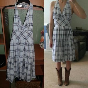 Plaid Halter Dress